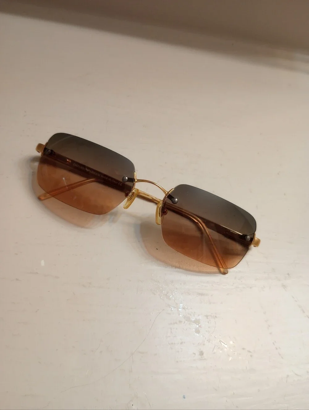 Emporio Armani Rimless Rectangular Sunglasses